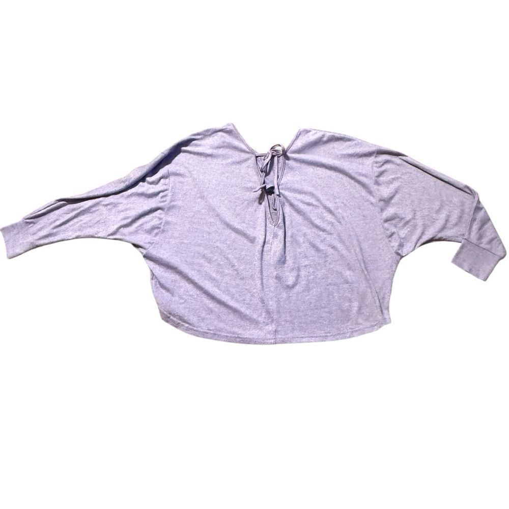 SHEIN Bundle of 2 Dolman Sleeve Tie Back Sweaters Dark Blue Lavender Size Large - Picture 3 of 11